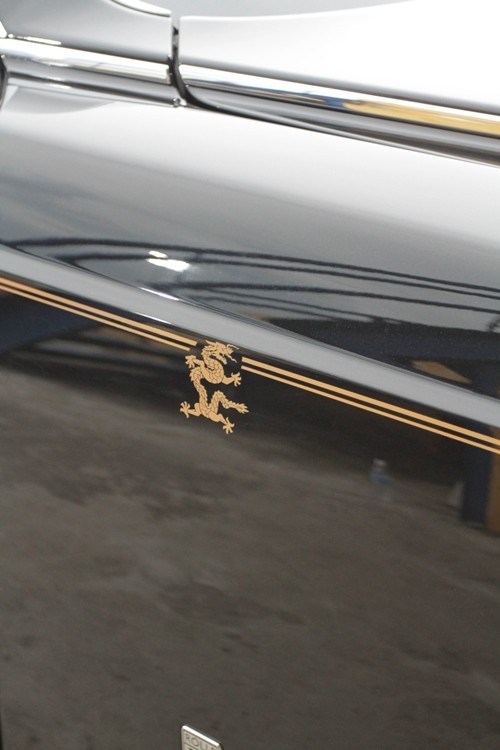 Logo hình rồng trên thân xe.